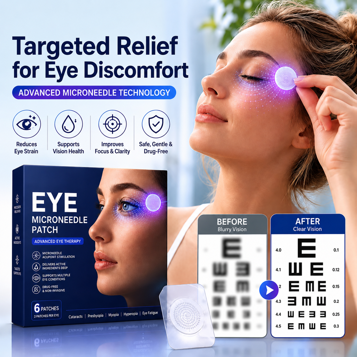 🔥Last Day-Buy 1 Get 1 Free🔥Transdermal Vision-Repair Eye Microneedle Patch