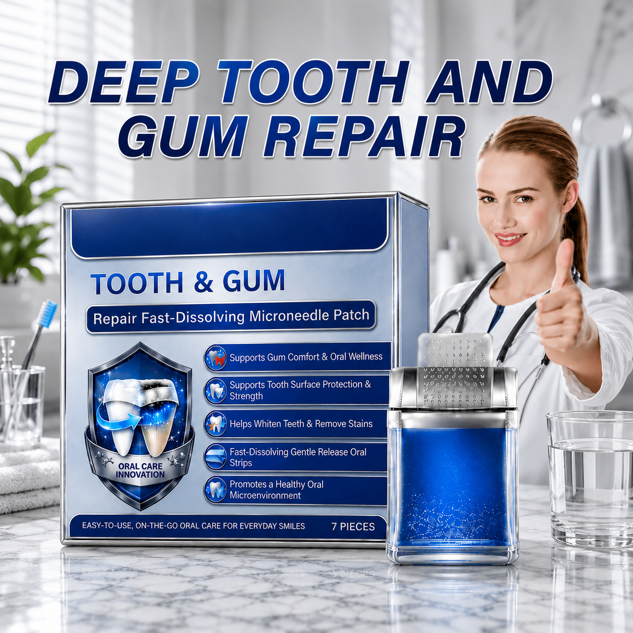 🔥Last Day-Buy 1 Get 1 Free🔥Tooth & Gum Care Fast-Dissolving Microneedle Patch