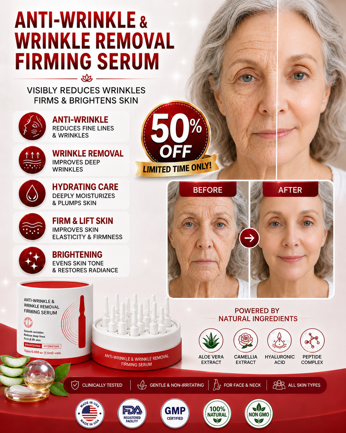Visible wrinkle improvement and skin brightening guide