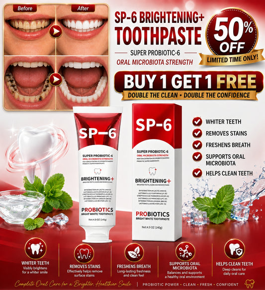 🔥Last Day-Buy 1 Get 1 Free🔥SP-6 Probiotic Toothpaste – Deep Oral Repair, Stronger Gums & Long-Lasting Fresh Breath