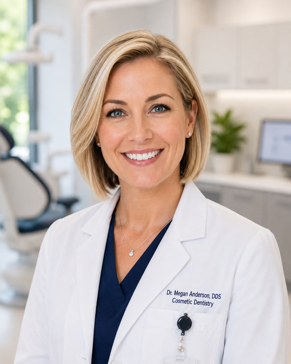 Dental professional representing cosmetic smile care
